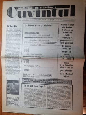 cuvantul saptamanal de atitudine nr 48 - noiembrie - decembrie 1991 foto