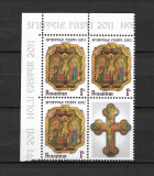 ROMANIA 2011 - SFINTELE PASTI, 3 VALORI CU VINIETA (3), MNH - LP 1893