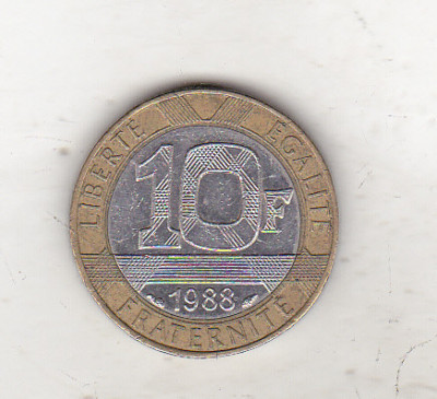 bnk mnd Franta 10 franci 1988 bimetal foto