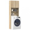 vidaXL Dulap Mașină Spălat Stejar Sonoma 64x24x190cm Lemn Prelucrat, Mobilier Baie, Corp Baie, Rafturi Depozitare, Economie Spațiu