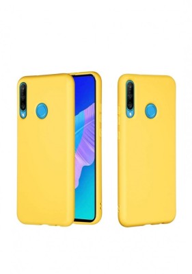 Husa silicon antisoc cu microfibra in interior Huawei Y7p , Galben foto