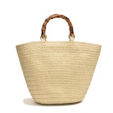 Cumpara ieftin Geanta tip cos din rafie cu manere solide