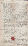 A3082N Contract de schimb de păm&acirc;nturi &icirc;ntre nobili maghiari, 1834, comitatul Solnocul Interior, Transilvania, sigiliu &icirc;n ceară roșie, limba maghiară