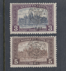 ROMANIA 1919 - EMISIUNEA CLUJ ORADEA - PARLAMENT 3 SI 5 KORONA MNH foto