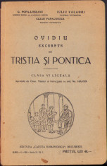 HST C2016 Ovidiu Excerpte din Tristia și Pontica 1929 manual clasa VI liceală foto