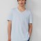 s.Oliver Tricou barbati cu decolteu in V, Regular fit, din bumbac, Albastru deschis, L