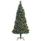 Brad de Crăciun artificial pre-iluminat, verde, 150 cm, PVC&amp;PE