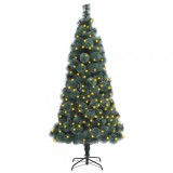 Pom de Crăciun artificial cu LED/suport, verde, 120 cm, PET