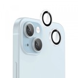 Folie de protectie Camera Spate Blueo Metal Frame pentru Apple iPhone 15 Plus / 15, Sticla Securizata, Transparenta
