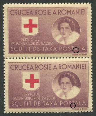 VARIETATE IN PERECHE--ROMANIA --1946 MNH foto