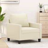 VidaXL Canapea de o persoană, crem, 60 cm, piele ecologică