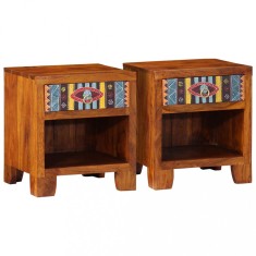 vidaXL Noptiera 2 buc 40x35x45 cm lemn masiv de salcam 4016490