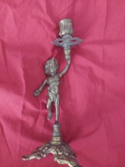 Sfesnic vechi stil Baroc,sfesnic vintage Ingeras/Cupidon 25,5 cm inaltime-origin
