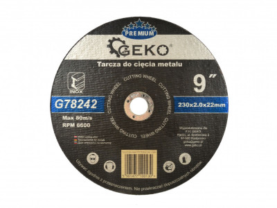 Disc pentru taierea metalului, GEKO PREMIUM, 230mm, G78242 foto