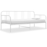 Cumpara ieftin Cadru pat canapea, alb, 90 x 200 cm, metal
