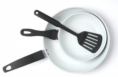 Set 2 tigai ceramice cu inductie si spatula Lowenthal 28cm 20cm foto