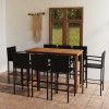 Set mobilier bar de gradina, 9 piese, negru GartenMobel Dekor, vidaXL