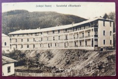 Judetul Neamt - Sanatoriul Bisericani - RARA !! 1930 printata, circulata la Bucuresti, timbru intact, stampila goarna, Editura Romaneasca