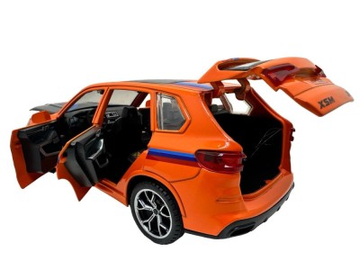 Macheta Bmw X5 1:24 portocaliu deschide usile, sunet si lumini foto