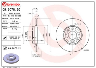 BREMBO 09.9078.21 PRIME LINE - UV Coatedisc frana foto