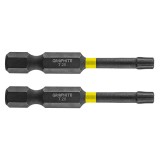 Set biti de impact TX20X50mm 1/4&quot; 2buc. GRAPHITE 56H525 HardWork ToolsRange