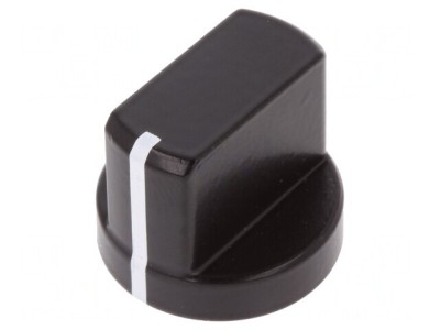 Buton rotativ cu flanșă și indicator aluminiu negru, ax 6mm foto