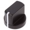 Buton rotativ cu flanșă și indicator aluminiu negru, ax 6mm