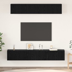 vidaXL Set comodă TV 5 pcs Stejar negru 80 x 30 x 30 cm Lemn compozit