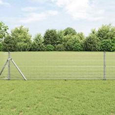 vidaXL Gard din s&acirc;rmă sudată cu 13 st&acirc;lpi 0.8x50 m din oțel galvanizat