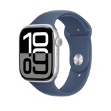 Cumpara ieftin Curea silicon,THD, compatibila Apple Watch 46 mm seria 10, Apple Watch SE 44 mm, M/L, albastru denim