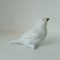 Pasare ceramica veche, vintage, alb cu cioc auriu, 17cm lungime x 11cm inaltime