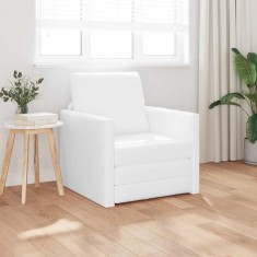 vidaXL Canapea de podea cu pernă Alb 74 x 77 x 81 cm Piele artificială