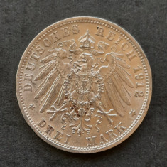 3 Mark "Wilhelm II von Wuerttemberg" 1912, Statele Germane - G 4448