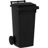 Tomberon gunoi, europubela, cu capac, polietilena, negru, 120 litri