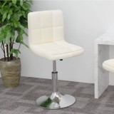 VidaXL Scaun de bar pivotant, crem, material textil