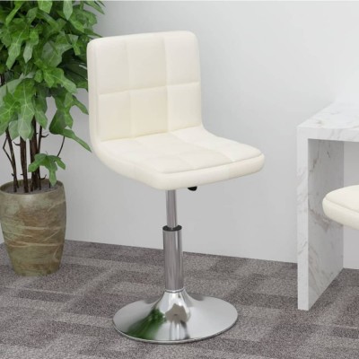 vidaXL Scaun de bar pivotant, crem, material textil foto