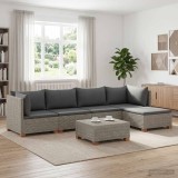 Cumpara ieftin 6 buc. Set de lounge din ratan cu perne GENDT Ratan Natural