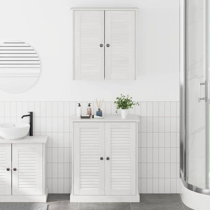 vidaXL Set de mobilier pentru baie cu ușă 2 pcs Maro 67.5 x 34 x 80 cm 3328540