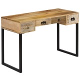 Cumpara ieftin Birou din lemn masiv de mango și piele naturală 117x50x76 cm