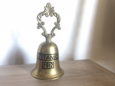 Clopot vechi englesc ,din bronz masiv,Titanic 1912 foto