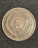 Moneda 5 centesimos 1857 D Uruguay