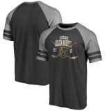 Vegas Golden Knights tricou de bărbați Line Shift 2 Stripe Tri-Blend Raglan - M