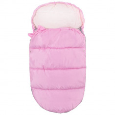Sac de dormit pentru copii, bebelusi, cu husa, roz, 90x50/45 cm, Springos