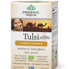 ORGANIC INDIA Ceai Tulsi (Busuioc Sfant) cu Lamaie si Ghimbir | Antistres Natural & Reinsufletire