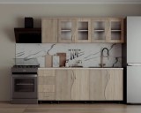 Bucatarie 2m Sonoma + Trufe, 6 Corpuri, 9 Usi, 4 Sertare, Pal Melaminat 16mm, Blat 2.8cm