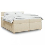 Cumpara ieftin Pat box spring cu saltea, crem, 200x200 cm, textil