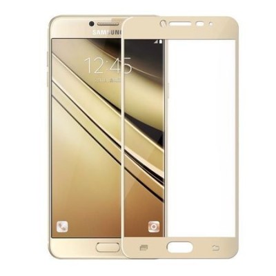 Folie sticla curbata Samsung Galaxy A5 2017 pentru tot ecranul , Aurie foto