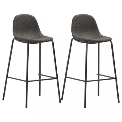 vidaXL Scaune de bar, 2 buc., gri &amp;icirc;nchis, material textil foto