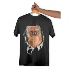 Tricou personalizat dama "POMERANIAN", Negru, Marime S