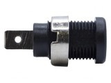 Soclu Banană 4mm 35A 1kV Negru Nichelat Panou